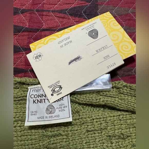 Connemara Knit Wear Vintage Women Merino Wool Shawl Pocket Sweater Ireland Cover - Picture 4 of 10